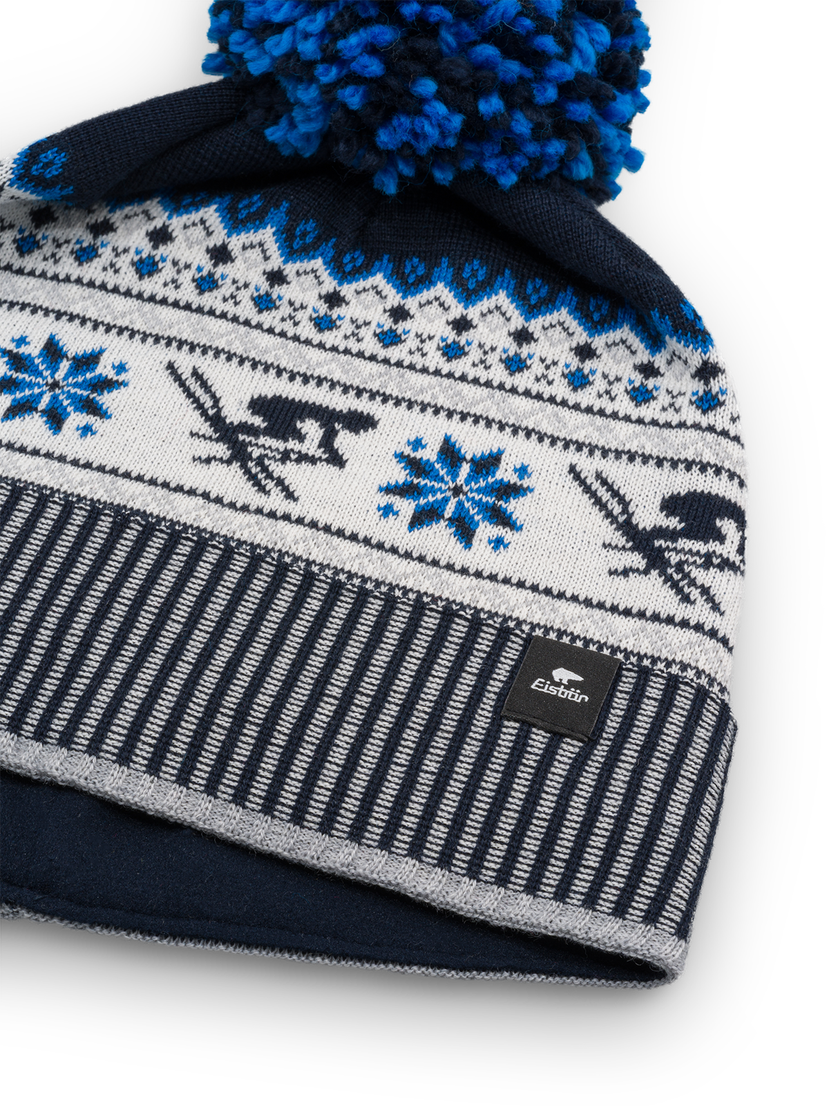 Retro Oversized Pom-Pom Beanie