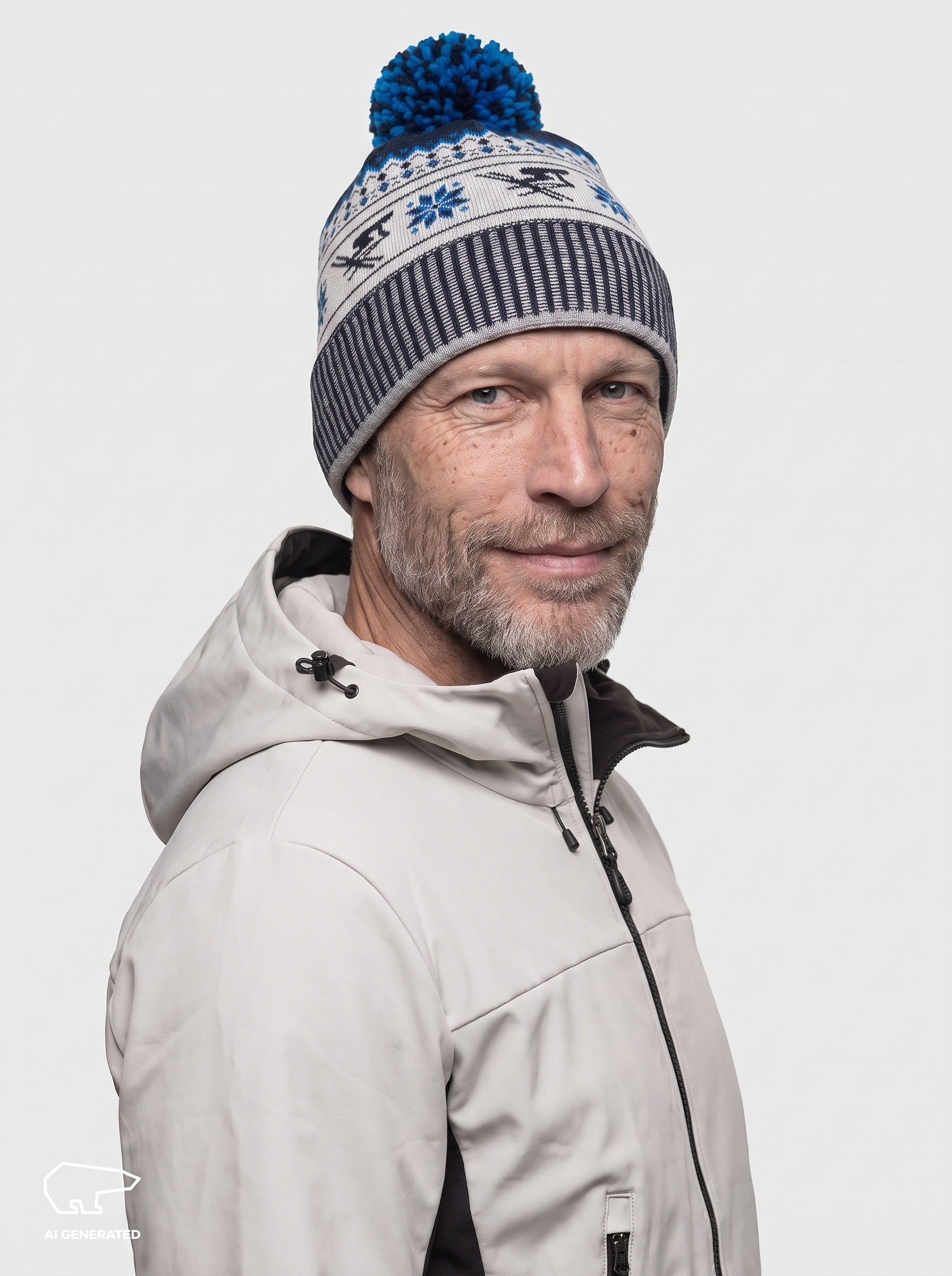 Retro Oversized Pom-Pom Beanie