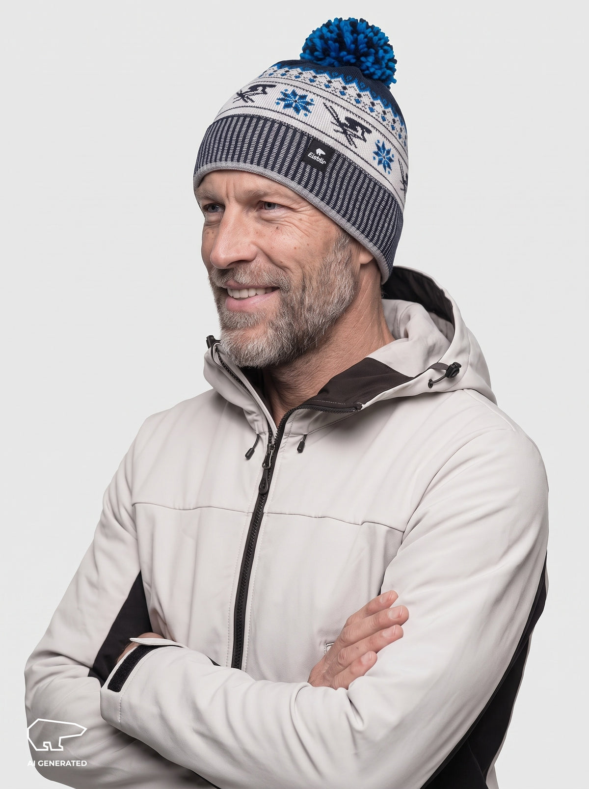 Retro Oversized Pom-Pom Beanie