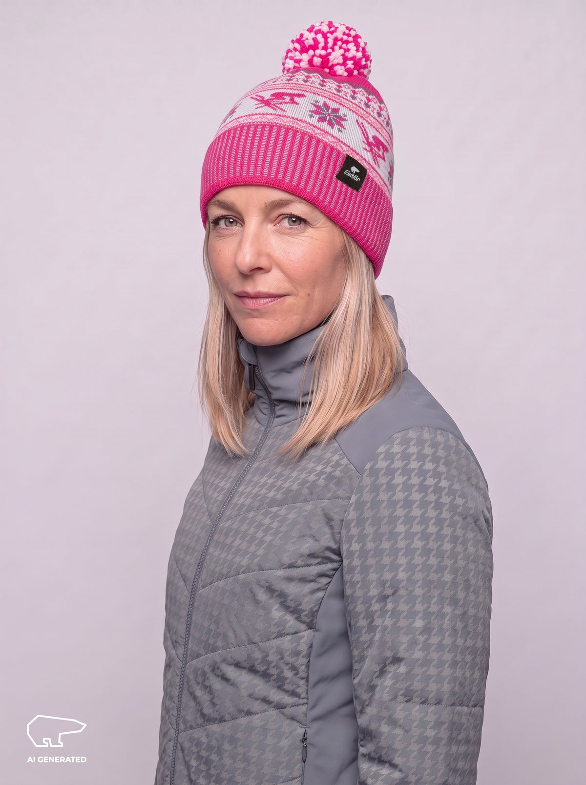 Retro Oversized Pom-Pom Beanie