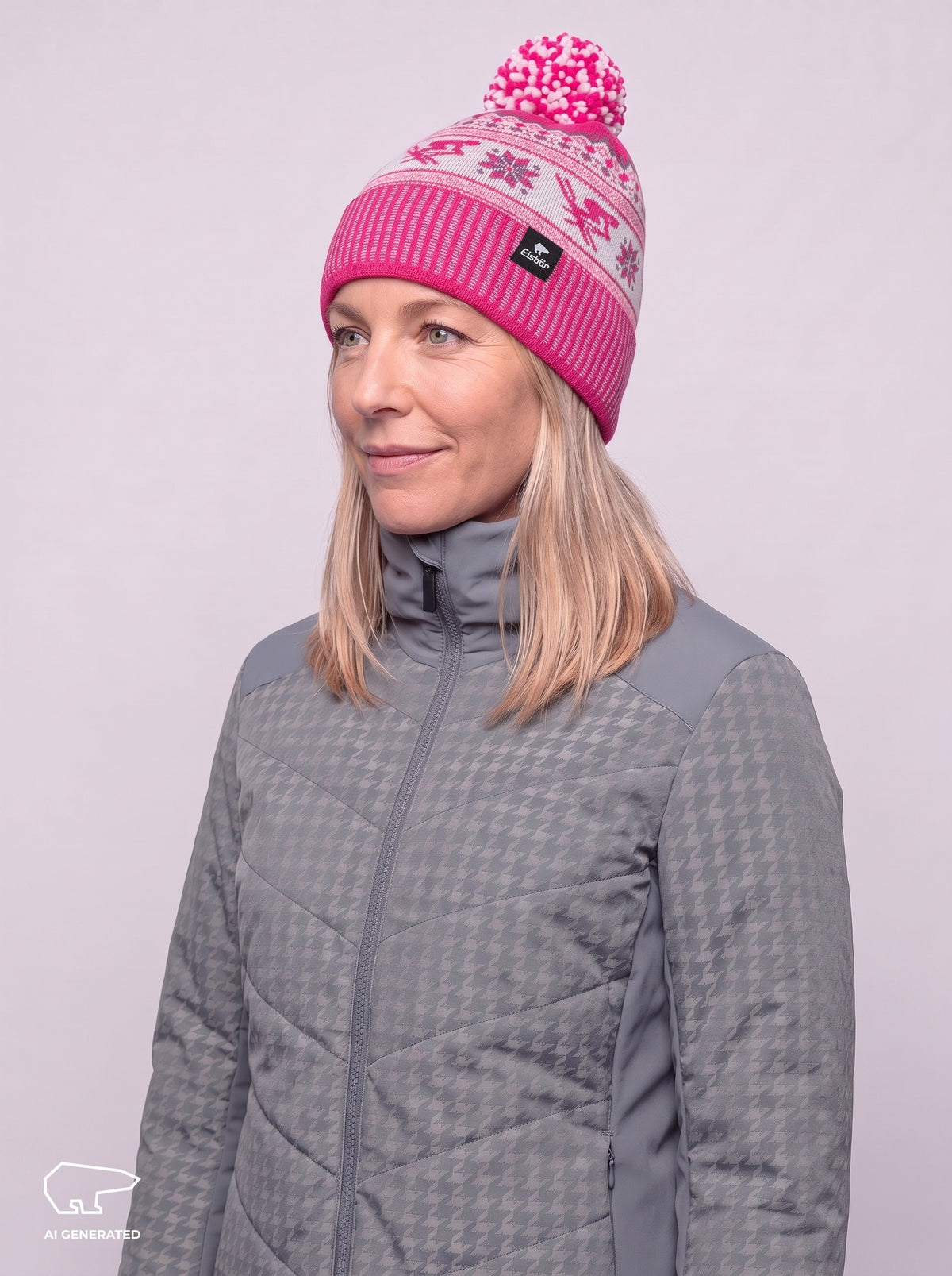 Retro Oversized Pom-Pom Beanie