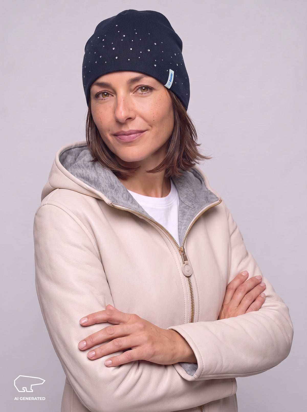 Nesta Oversize Crystal Mütze