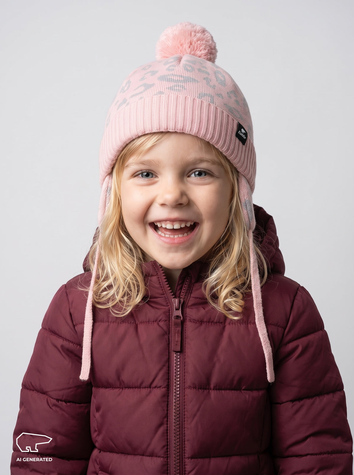 Lilie Ear Kids Pom-Pom Beanie