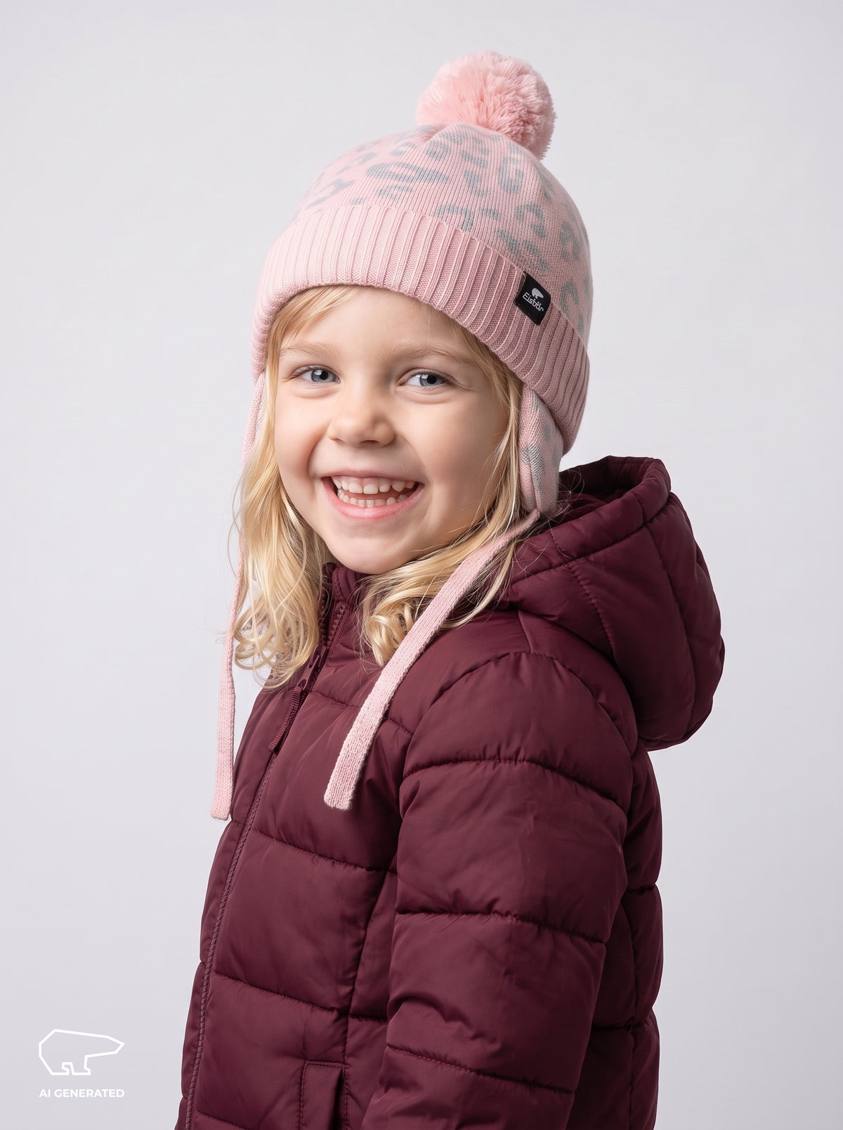Lilie Ear Kids Pom-Pom Beanie