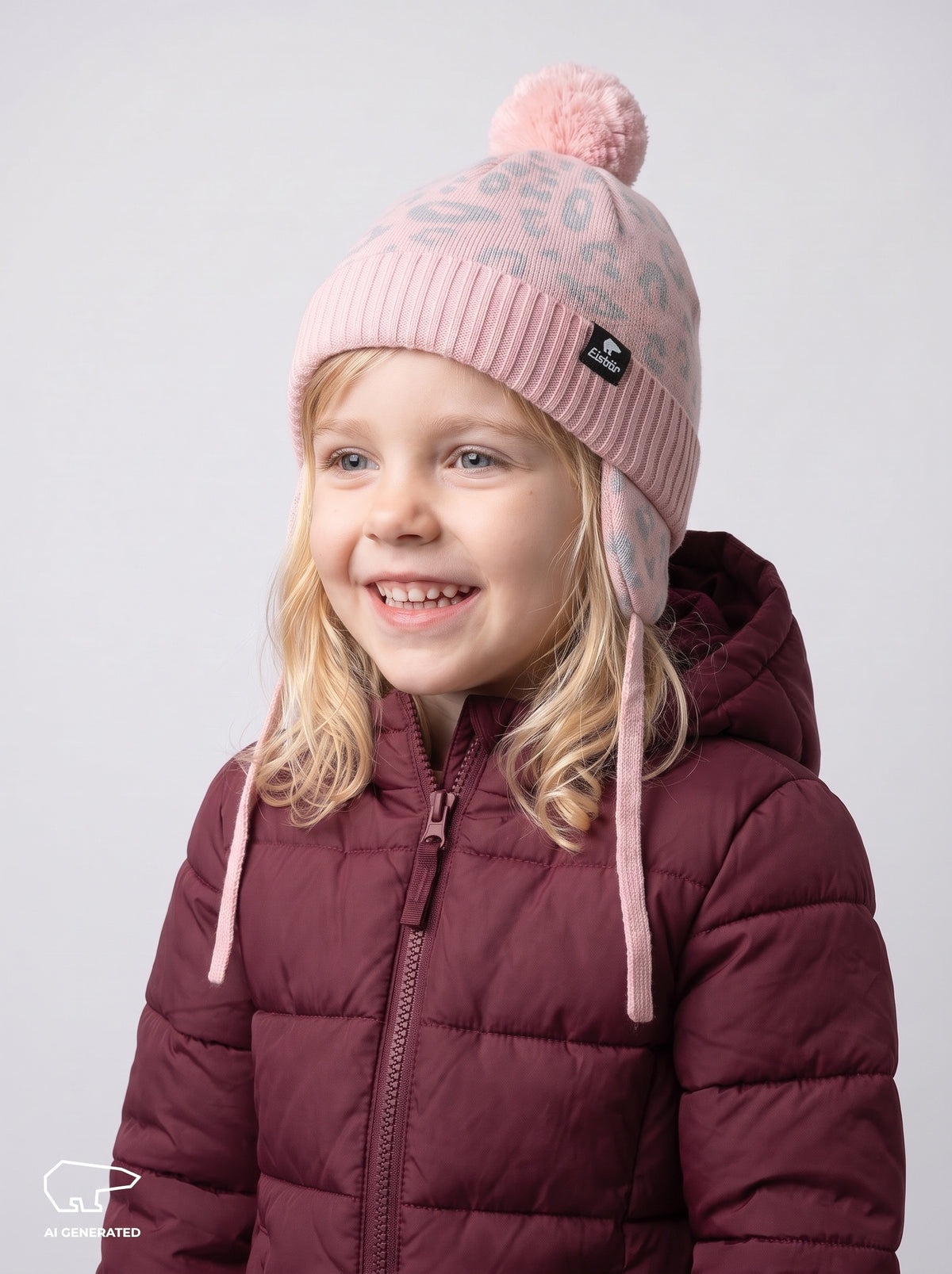Lilie Ear Kids Pom-Pom Beanie